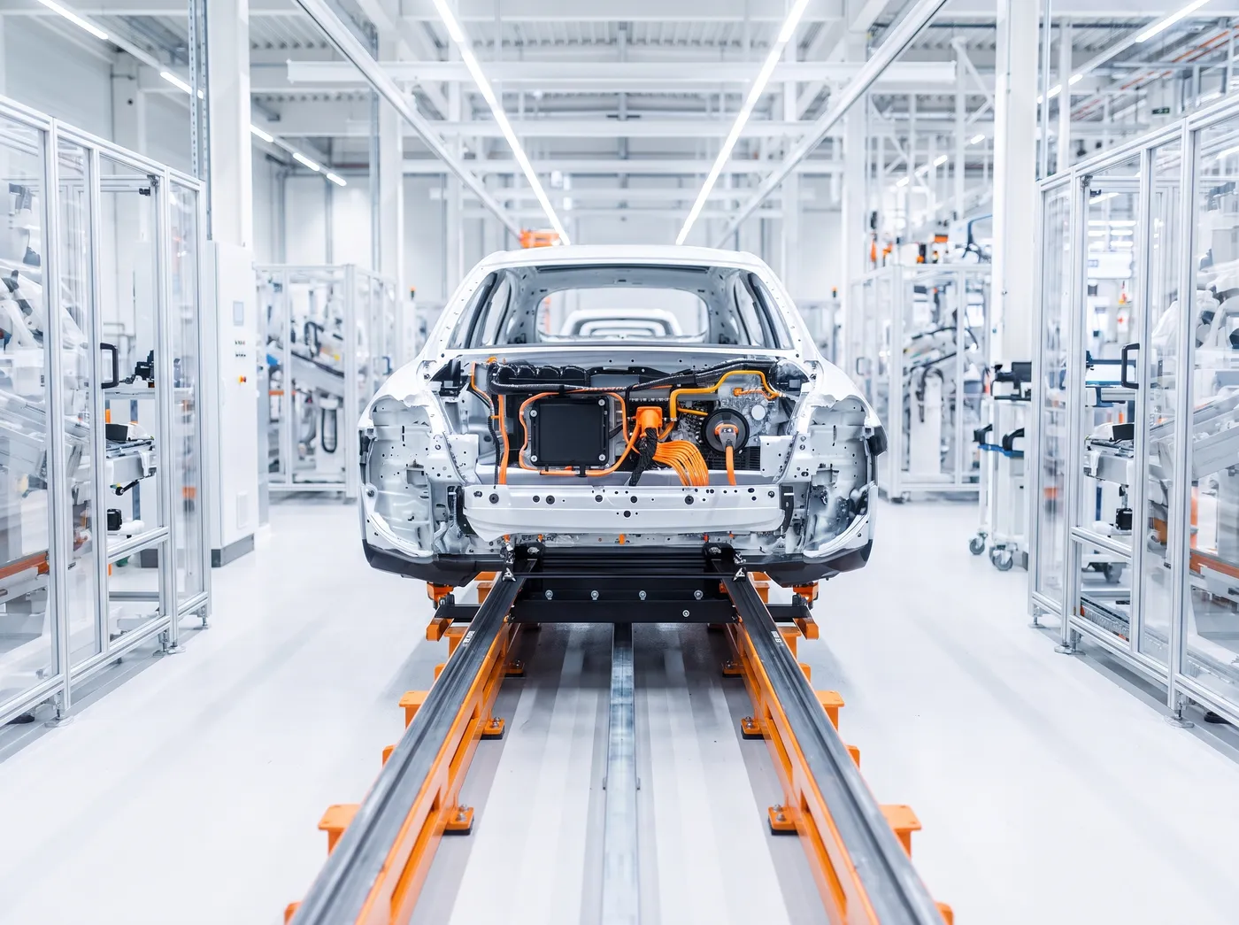Wire harness on an automotive assembly line