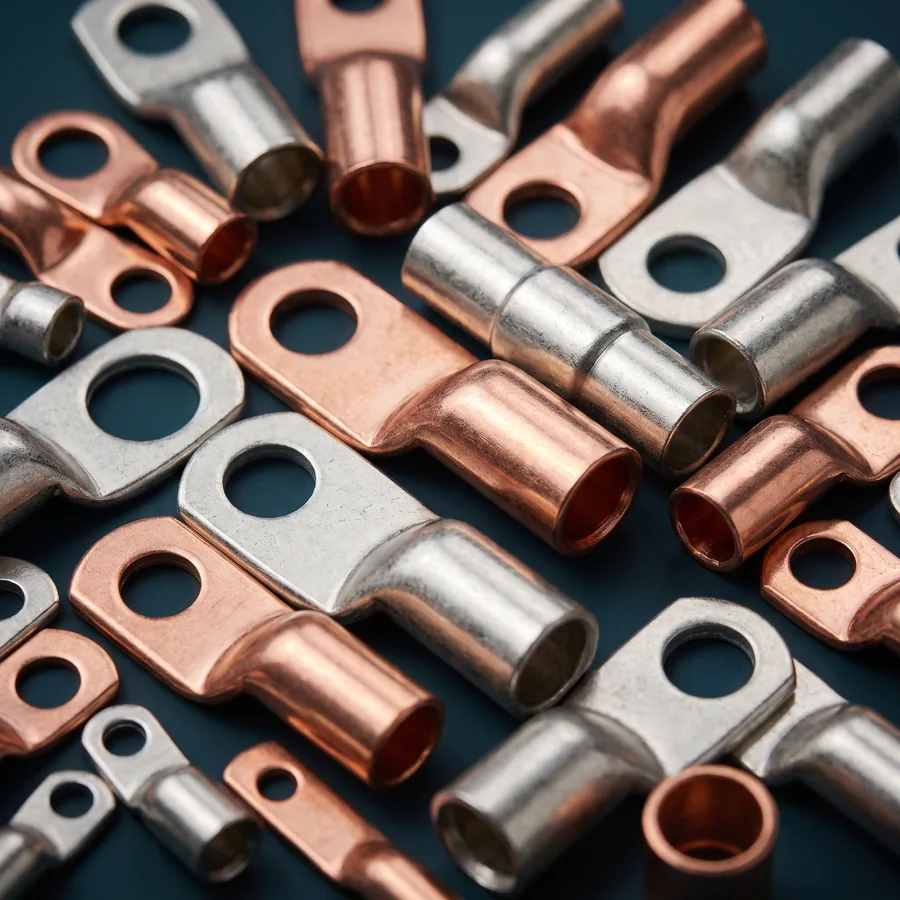 Heavy-duty copper and tinned cable lugs