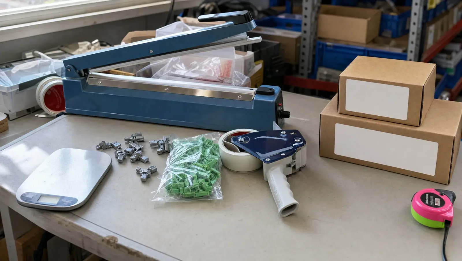 Components being packed for shipment